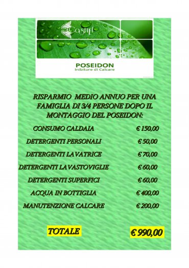 POSEIDON SOLUBILIZZATORE DI CALCARE PER TUTTA LA TUA CASA A SOLI 1.200 € + iva